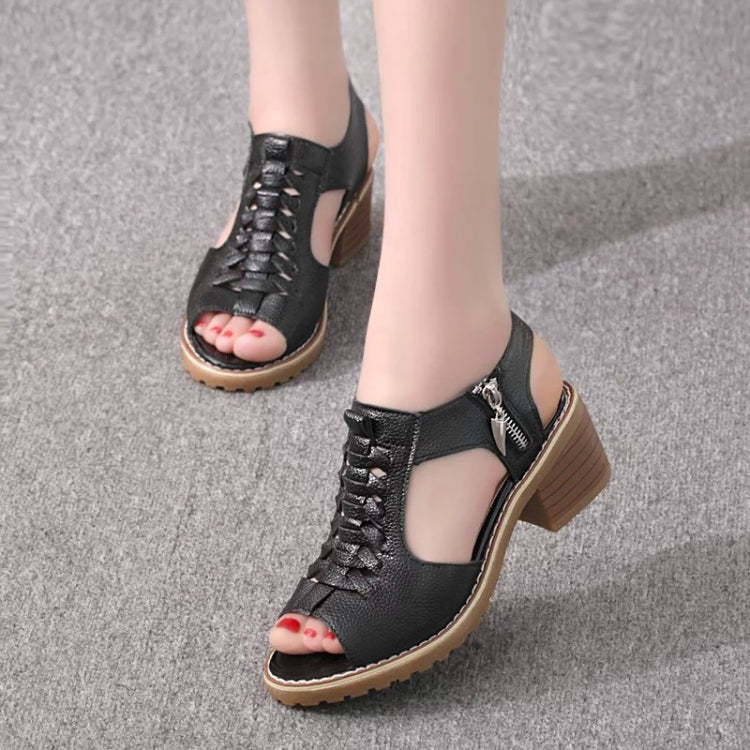 Women Summer Fish Mouth Flat Waterproof Tendon Sandals