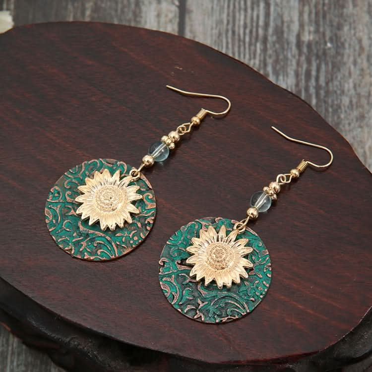 Vintage Bohemian Two Layer Sunflower Vintage Earrings Reluova