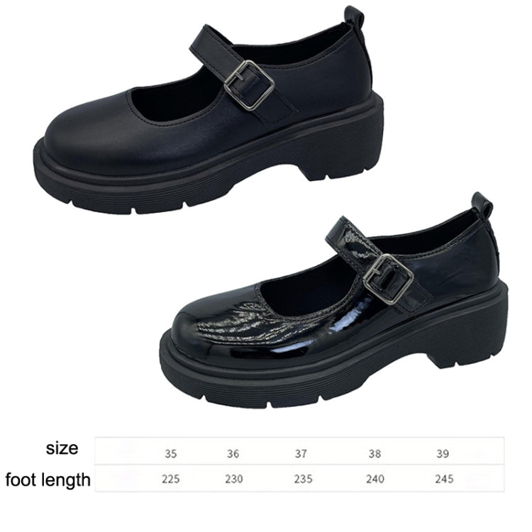 Small Leather Shoes Female Students With Skirt Thick Bottom Buckle Spring and Autumn Single Shoes