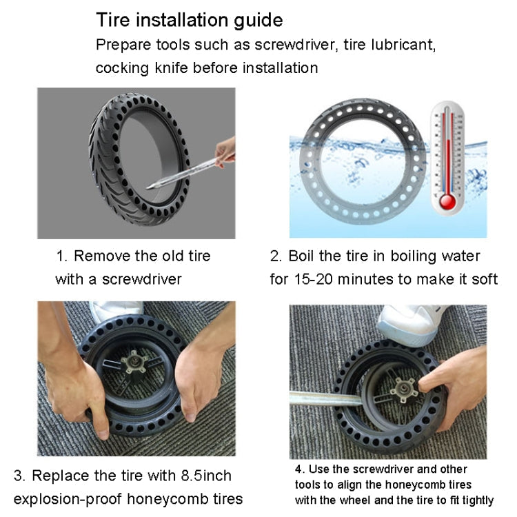 8 inch Electric Scooter Non-slip Honeycomb Outer Tire For Xiaomi M365/M365 Pro /1S/Pro2/Essential Reluova