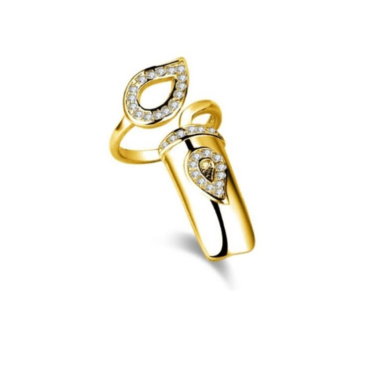 Diamond Nail Cap Jewelry Open Ring, Color: Gold Little Finger Reluova