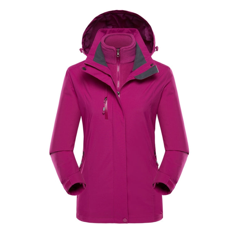 Women Outdoor Waterproof Jacket With Detachable Inner Warm Fleece for Camping Travel Reluova