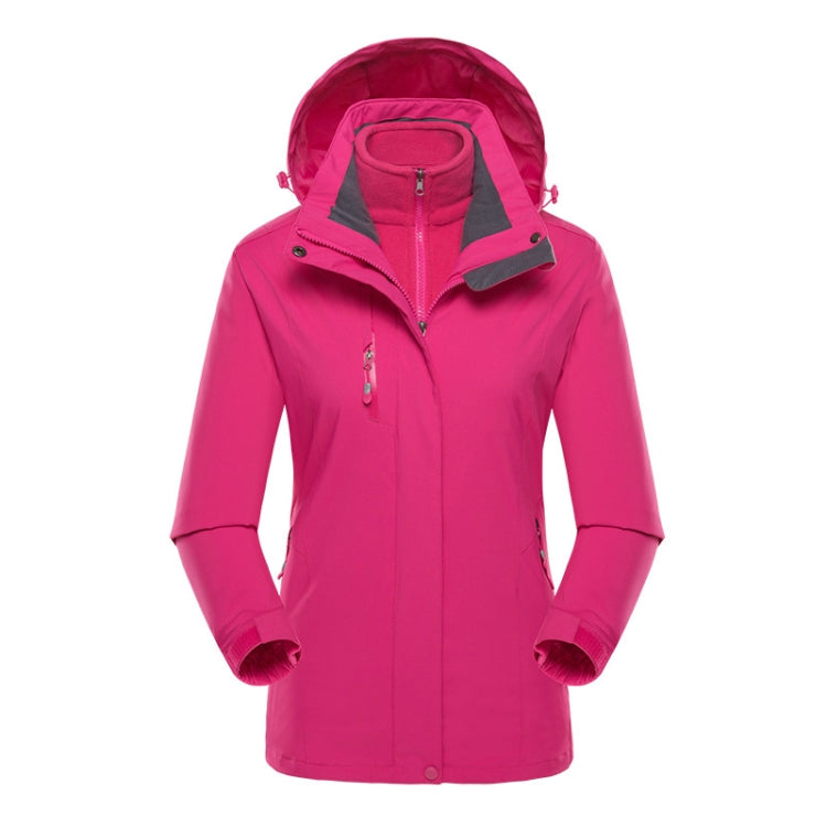 Women Outdoor Waterproof Jacket With Detachable Inner Warm Fleece for Camping Travel