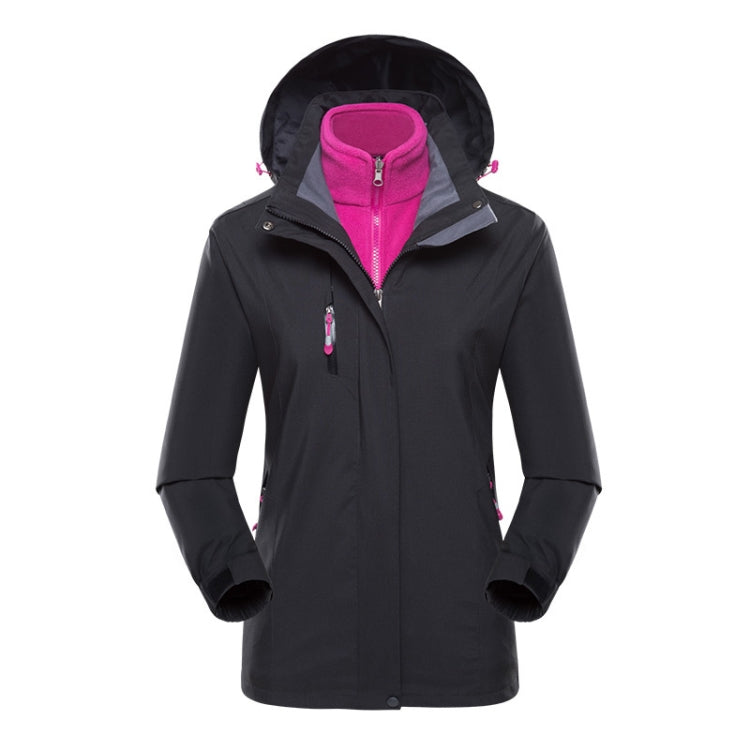 Women Outdoor Waterproof Jacket With Detachable Inner Warm Fleece for Camping Travel