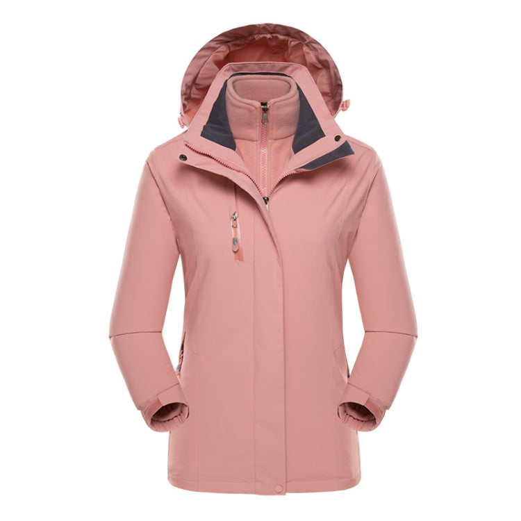 Women Outdoor Waterproof Jacket With Detachable Inner Warm Fleece for Camping Travel