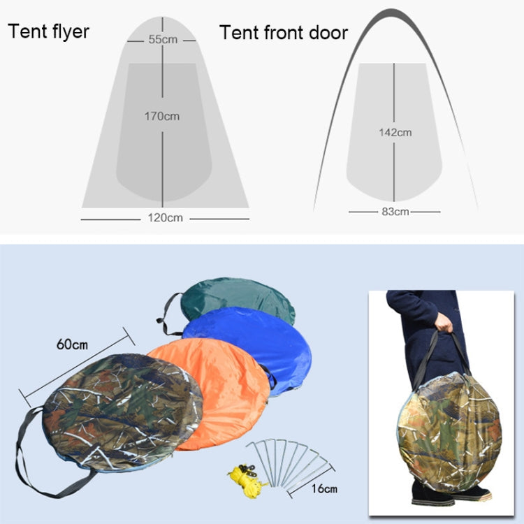 ZL8801 Single Foldable Outdoor Fishing Rainproof Sunshade Tent with Double-doors