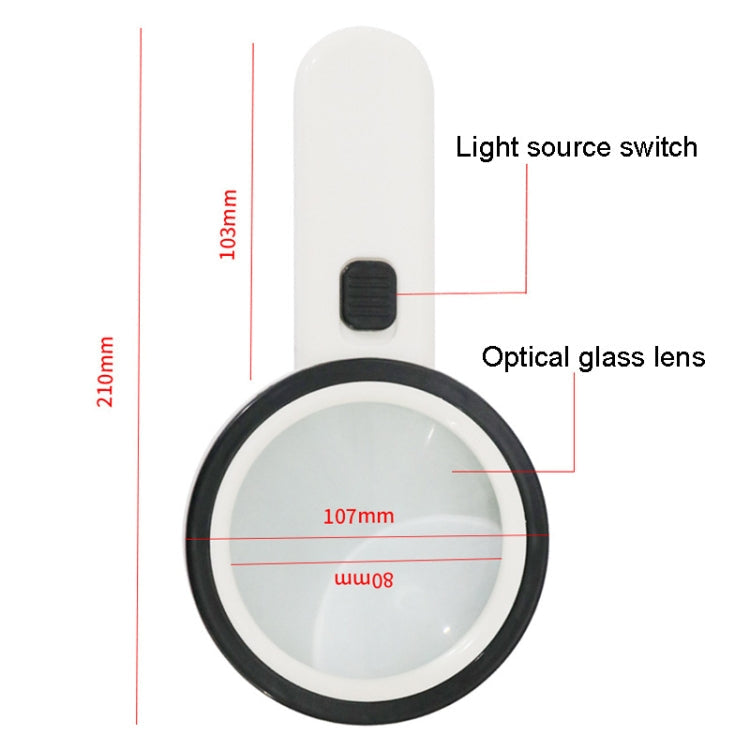 JHS407 30X Handheld HD Magnifier With LED Light Reluova