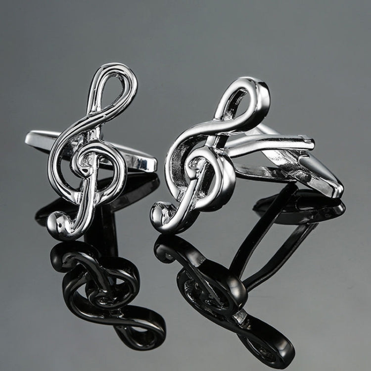 Brass Music Series Instrument Note Cufflinks, Color: Silver Shelf Drum