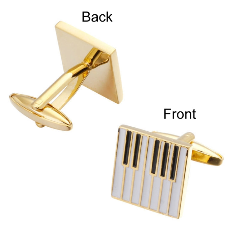 Brass Music Series Instrument Note Cufflinks, Color: Silver Shelf Drum