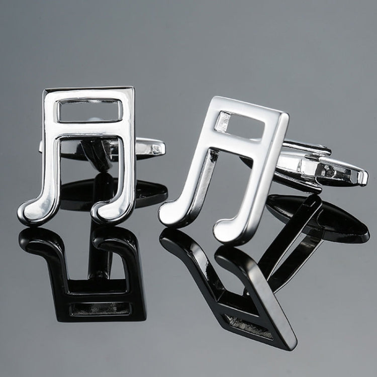 Brass Music Series Instrument Note Cufflinks, Color: Silver Shelf Drum