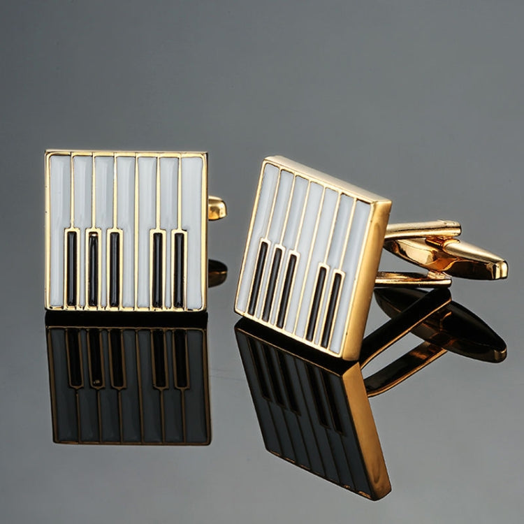 Brass Music Series Instrument Note Cufflinks, Color: Silver Shelf Drum Reluova