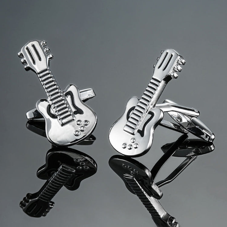 Brass Music Series Instrument Note Cufflinks, Color: Silver Shelf Drum Reluova