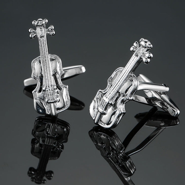 Brass Music Series Instrument Note Cufflinks, Color: Silver Shelf Drum Reluova