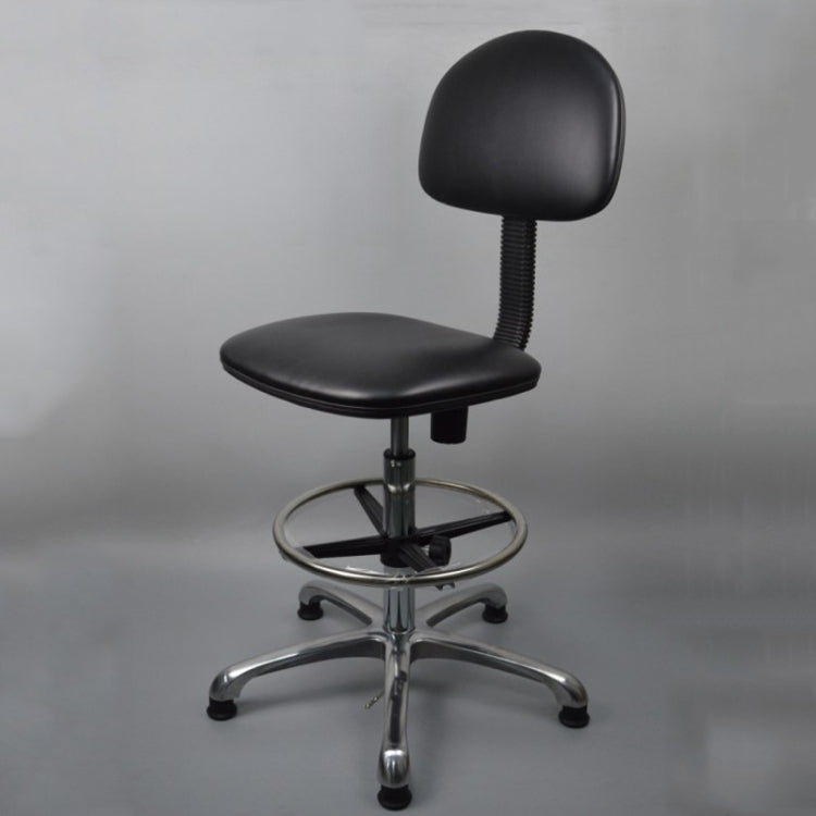 Anti-static Chair Liftable Adjustable Stool PU Leather Backrest Chair With Footrest,Spec: