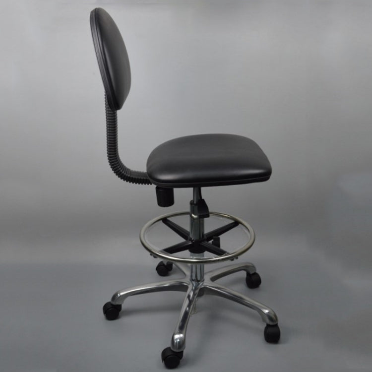 Anti-static Chair Liftable Adjustable Stool PU Leather Backrest Chair With Footrest,Spec: