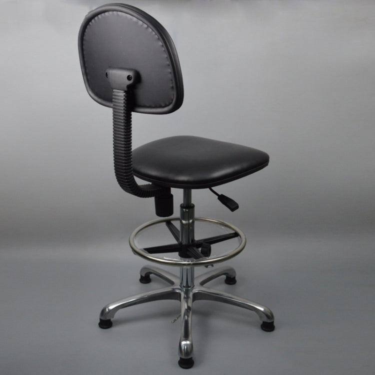 Anti-static Chair Liftable Adjustable Stool PU Leather Backrest Chair With Footrest,Spec: