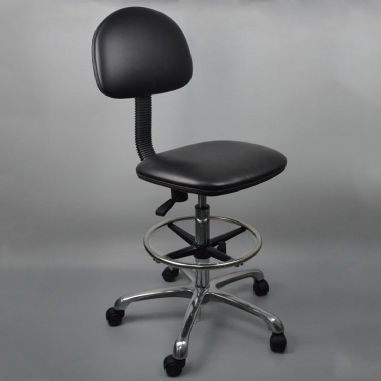 Anti-static Chair Liftable Adjustable Stool PU Leather Backrest Chair With Footrest,Spec: