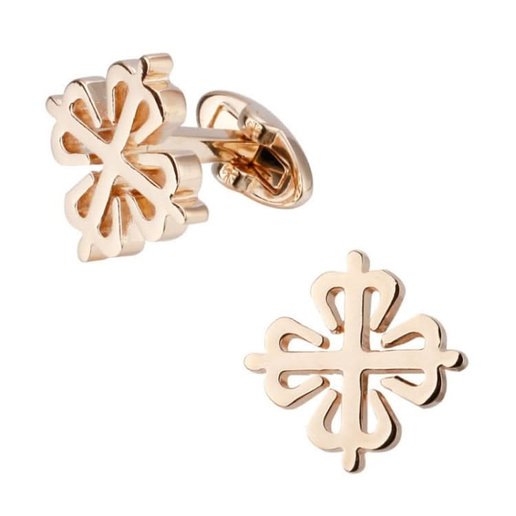 Men Brass Plated Shirt Cufflinks, Color: Silver Cross Flower Reluova