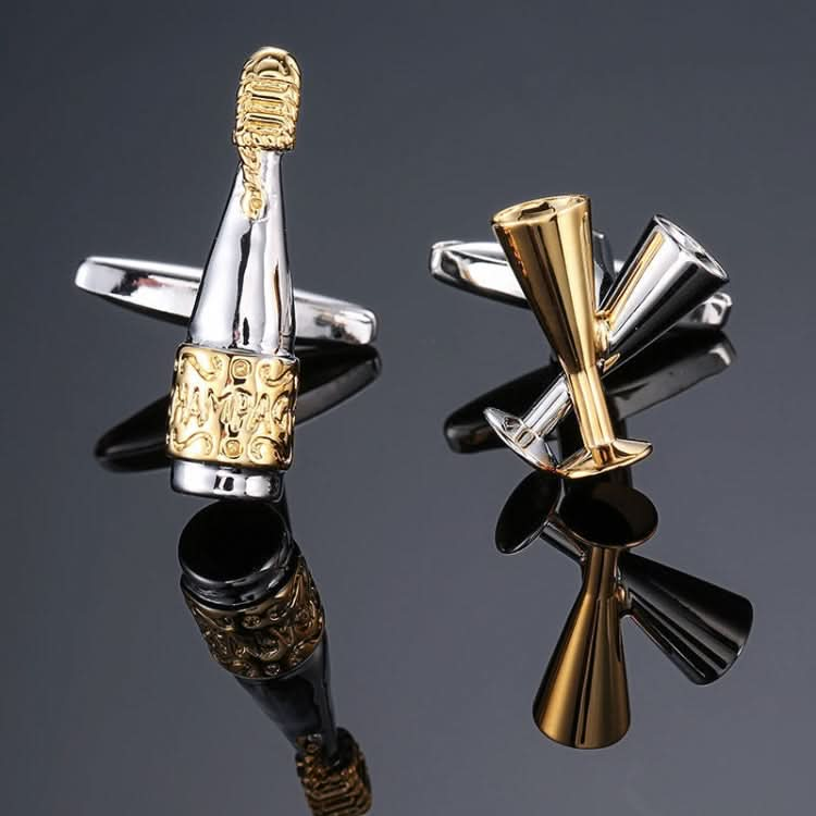 Men Brass Plated Shirt Cufflinks, Color: Silver Cross Flower Reluova