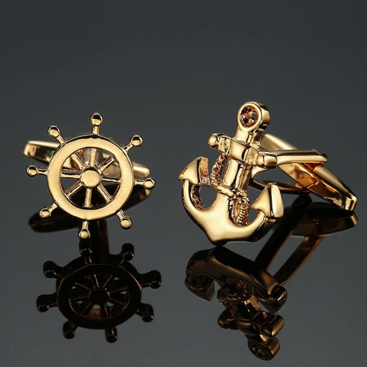 Men Brass Plated Shirt Cufflinks, Color: Silver Cross Flower Reluova