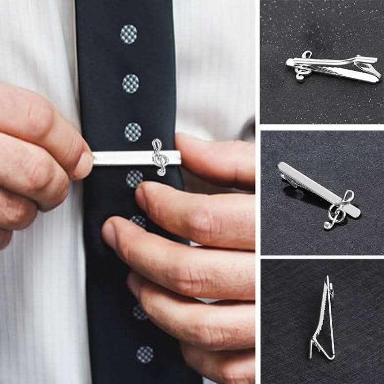 Men Business Formal Wedding Tie Clips, Color: Gold Trumpet Reluova