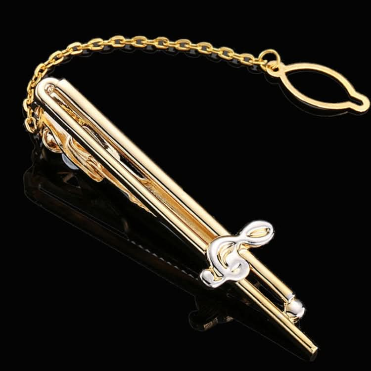 Men Business Formal Wedding Tie Clips, Color: Gold Trumpet Reluova