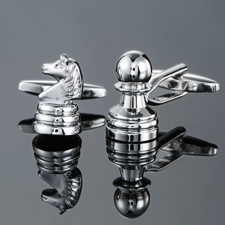 Men Shirts Enamel Lacquered Cufflinks, Color: Silver Horseshoe Iron