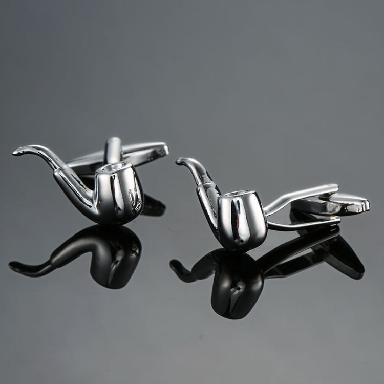 Men Shirts Enamel Lacquered Cufflinks, Color: Silver Horseshoe Iron