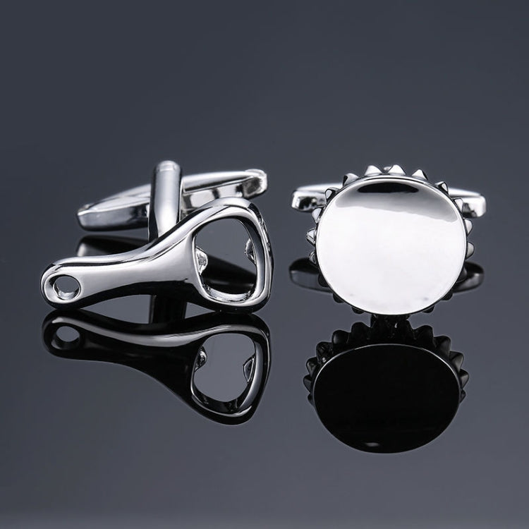 Men Shirts Enamel Lacquered Cufflinks, Color: Silver Horseshoe Iron