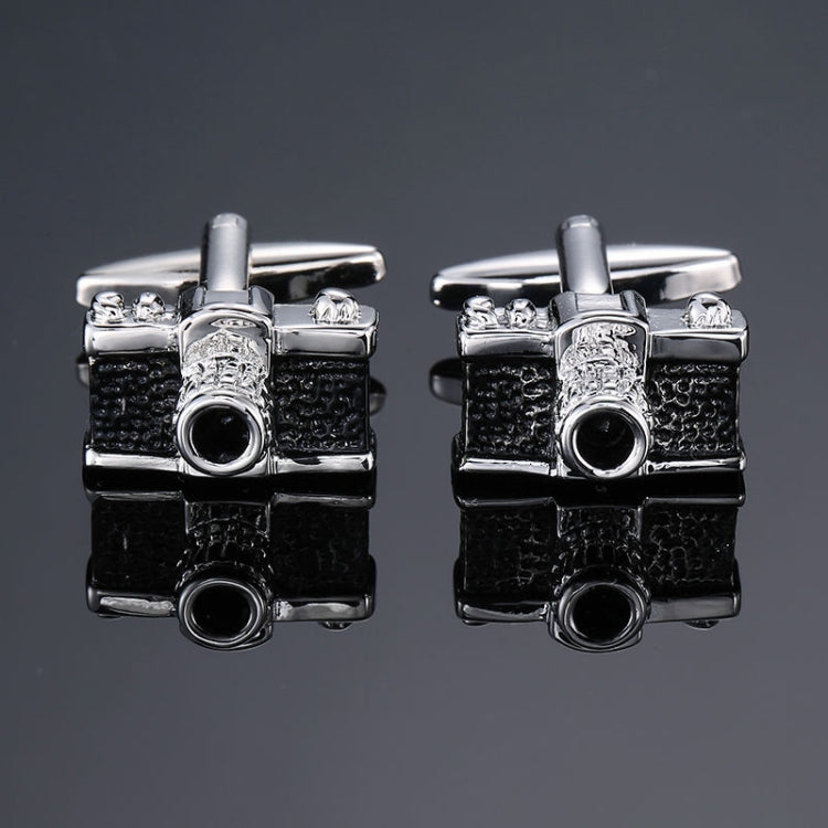 Men Shirts Enamel Lacquered Cufflinks, Color: Silver Horseshoe Iron