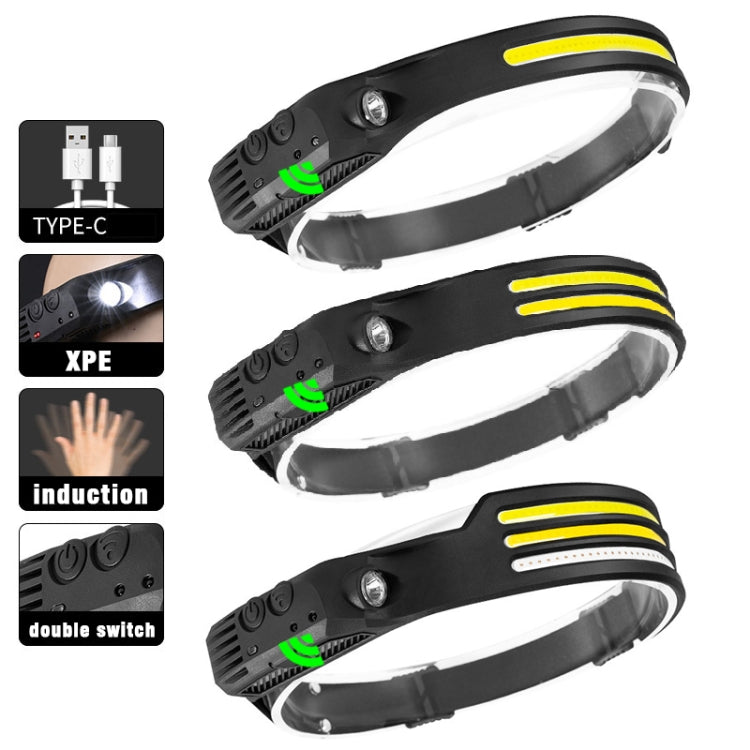 USB Rechargeable Motion Sensor Headlamp COB Outdoor Fishing Flashlight