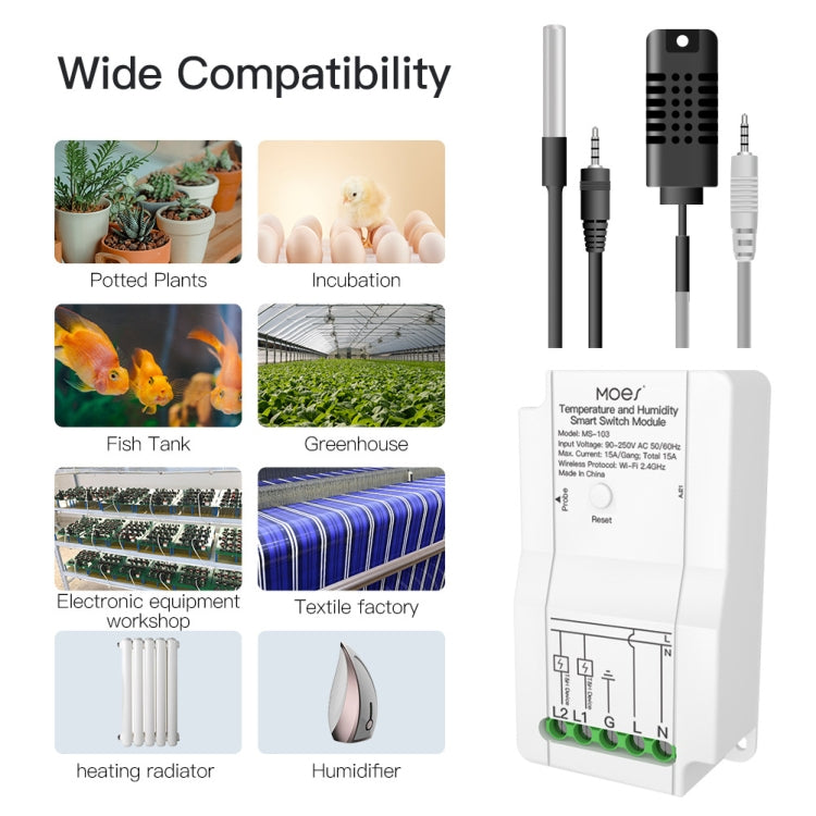 Tuya Dual-way Temperature and Humidity Switch Timer Smart Switch Reluova