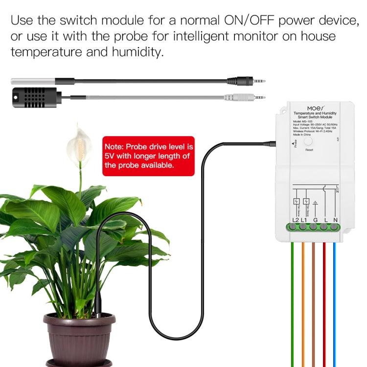 Tuya Dual-way Temperature and Humidity Switch Timer Smart Switch