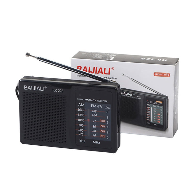 BAIJIALI BJL228 Retro Portable Two Band FM AM Radio Built-in Speaker