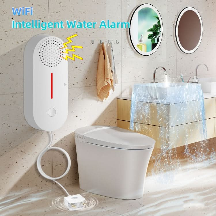 Tuya WIFI Sound and Light Water Immersion Alarm Leak Sensor Overflow Alarm Detector Reluova