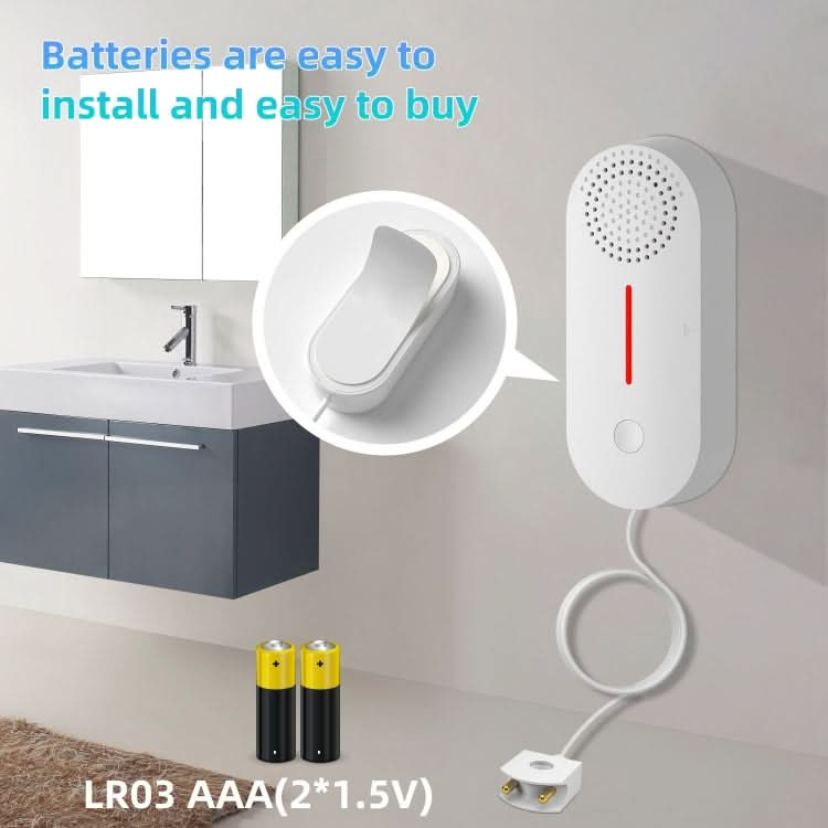 Tuya WIFI Sound and Light Water Immersion Alarm Leak Sensor Overflow Alarm Detector Reluova