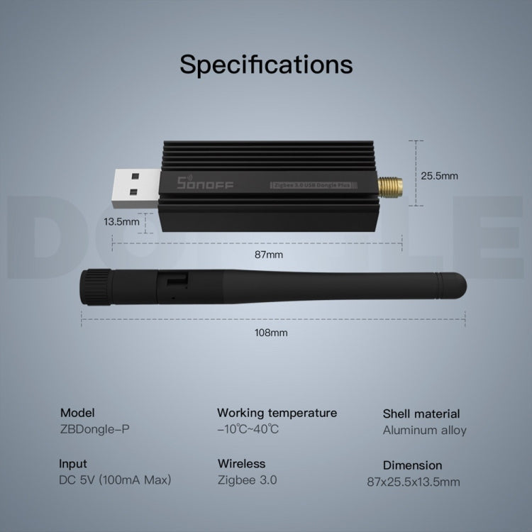 Sonoff  ZBDongle-P ZigBee 3.0 USB Gateway Smart Home ZigBee Bridge