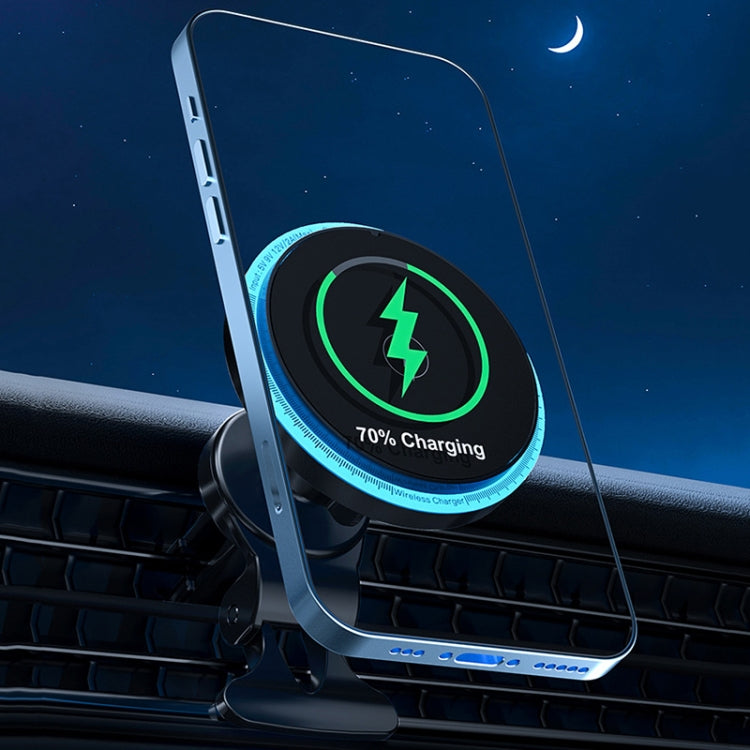 M2 Magnetic Car Wireless Fast Charging Mobile Phone Holder with LED Ambient Light ÎҵÄÉ̵ê