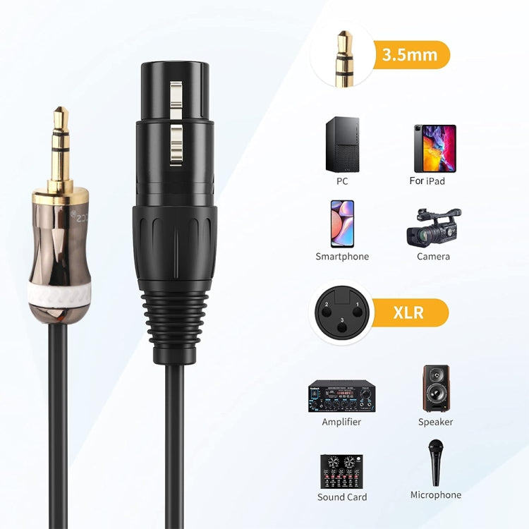 3.5mm To Caron Female Sound Card Microphone Audio Cable, Length: