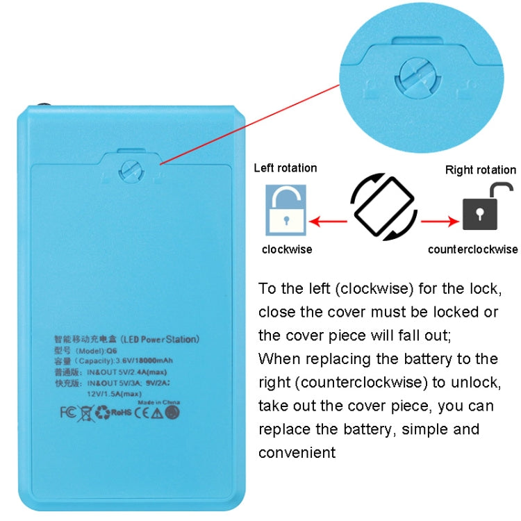 Q6 Removable 6 Sections 18650 Battery Box Charger Case, Style: Reluova