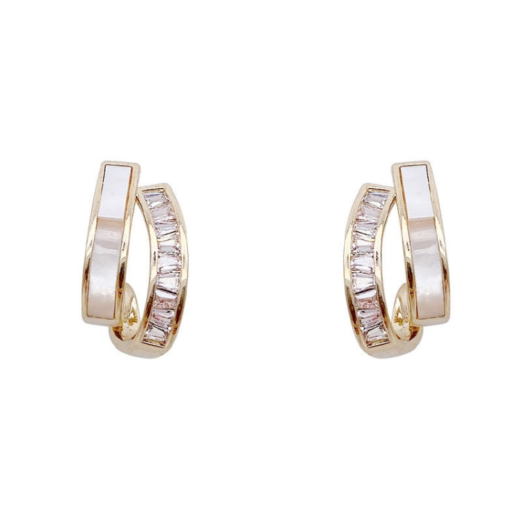 Shell Double Layer Earrings with Diamond Earrings, Series 1 My Store