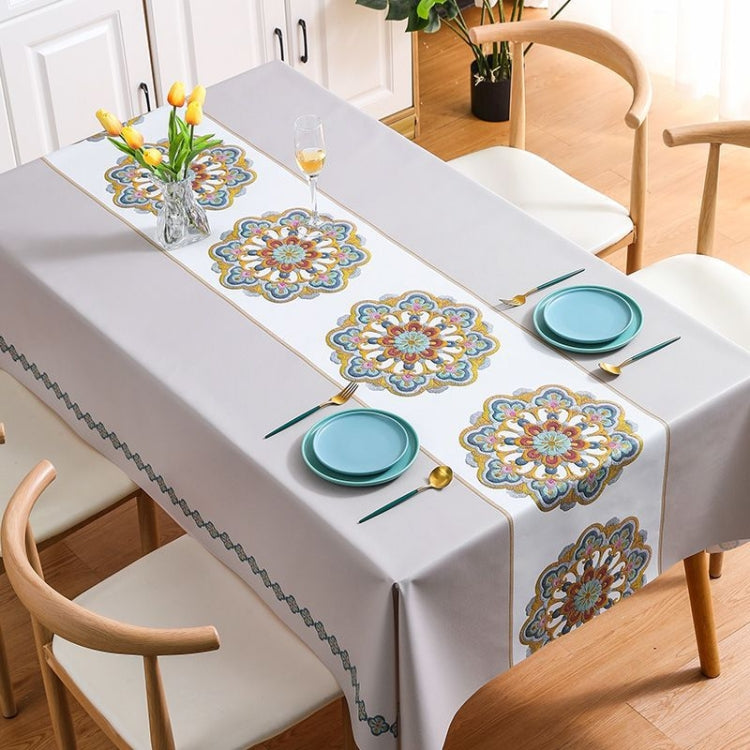 PVC Waterproof Oil-proof Embroidery Yarn Tablecloth, Series 6 My Store