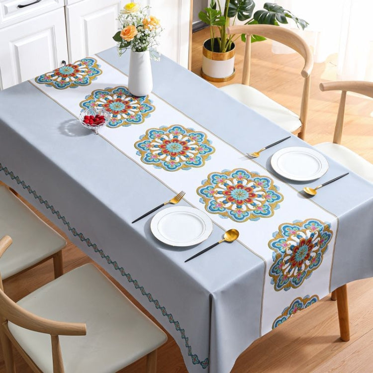 PVC Waterproof Oil-proof Embroidery Yarn Tablecloth, Series 6 My Store