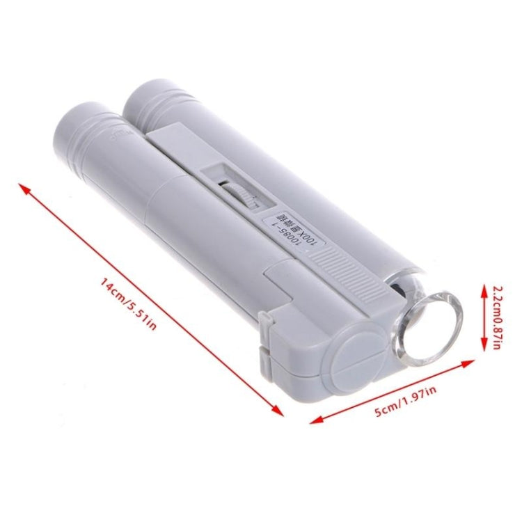 10085-1 100X Double Tube Microscope With LED Light Identification Magnifier