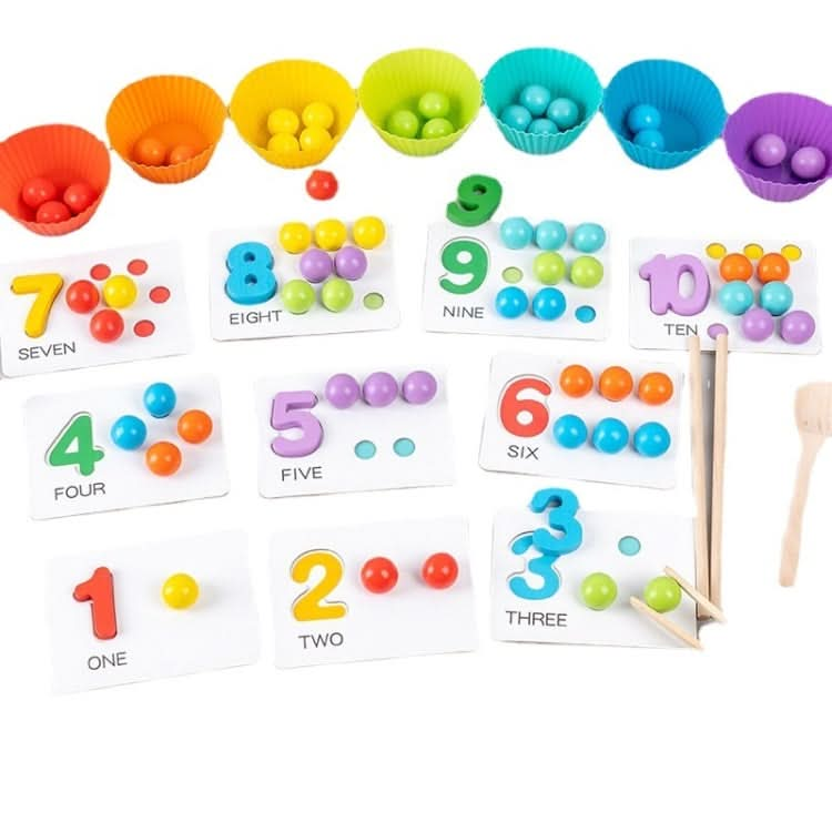 Children Number and Color Matching Clip Beads Enlightenment Teaching Aids Puzzle Early Education Toys Reluova