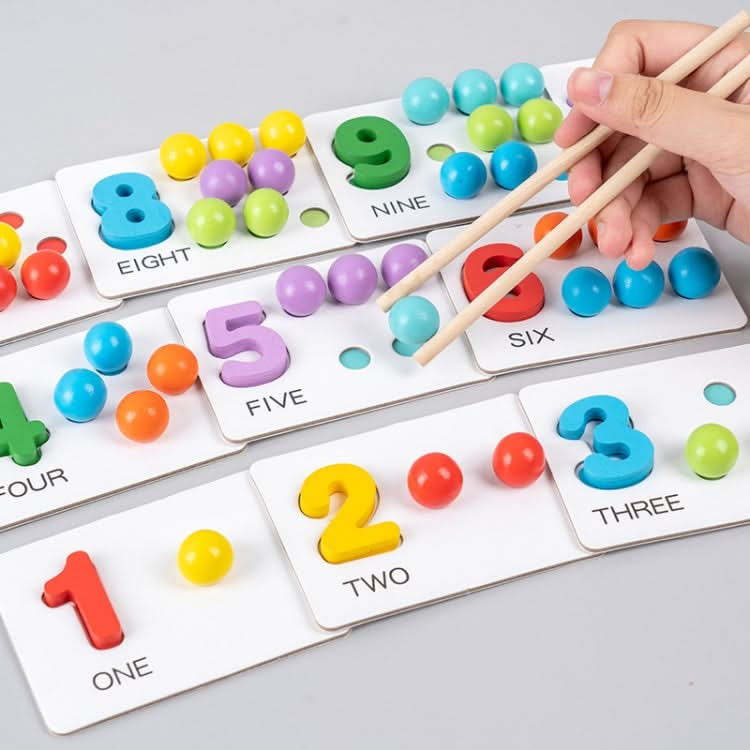 Children Number and Color Matching Clip Beads Enlightenment Teaching Aids Puzzle Early Education Toys Reluova