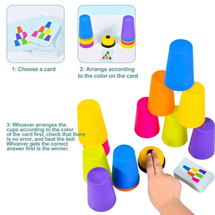 Mixed Colors Quick Stack Cups Speed Training Sports Stacking Cups With Card,Spec: Reluova