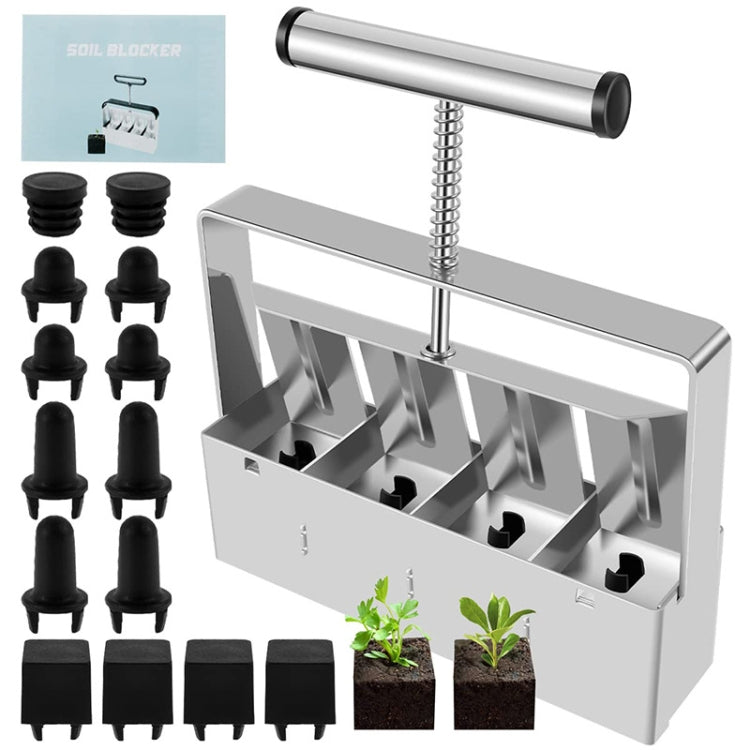 Handheld Seedling Soil Blocker Makes Four 2 by 2 Inches Soil Blocks for Garden Prep My Store