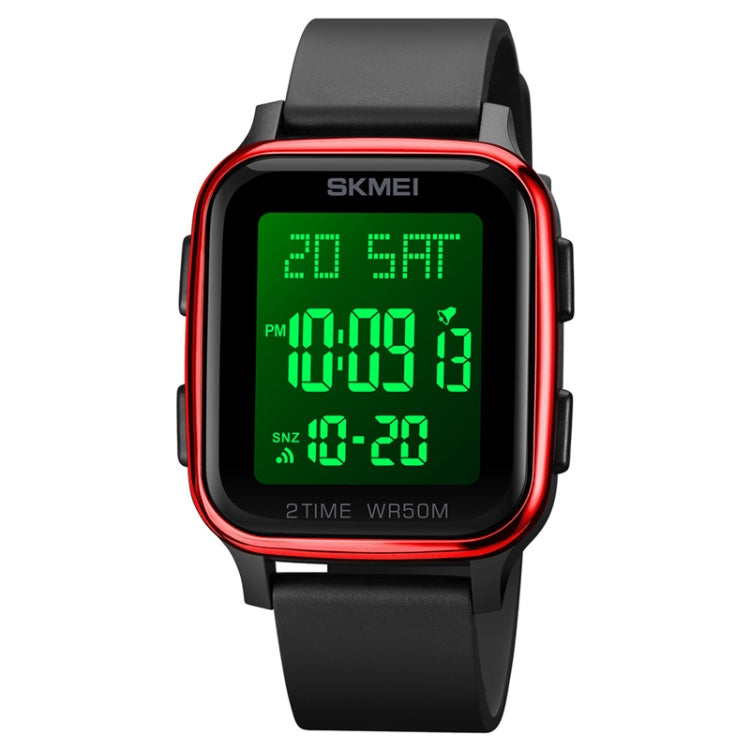 SKMEI 1858 Square Waterproof Digital Dual Display LED Luminous Watch