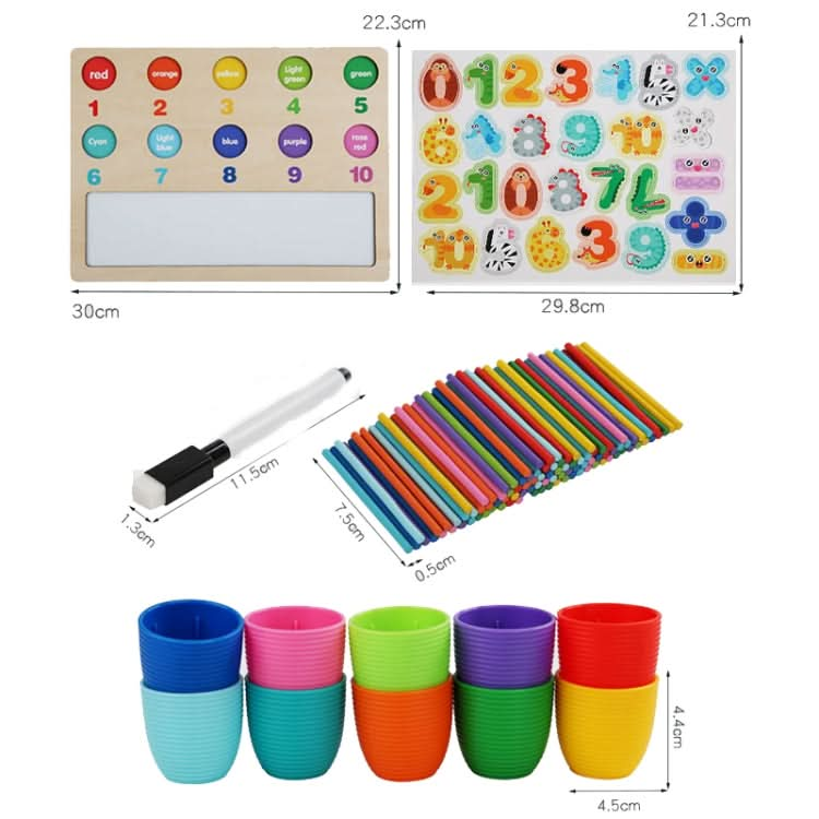 Children Mathematical Enlightenment Teaching Aids Number Cognition Color Classification Matching Toys Reluova